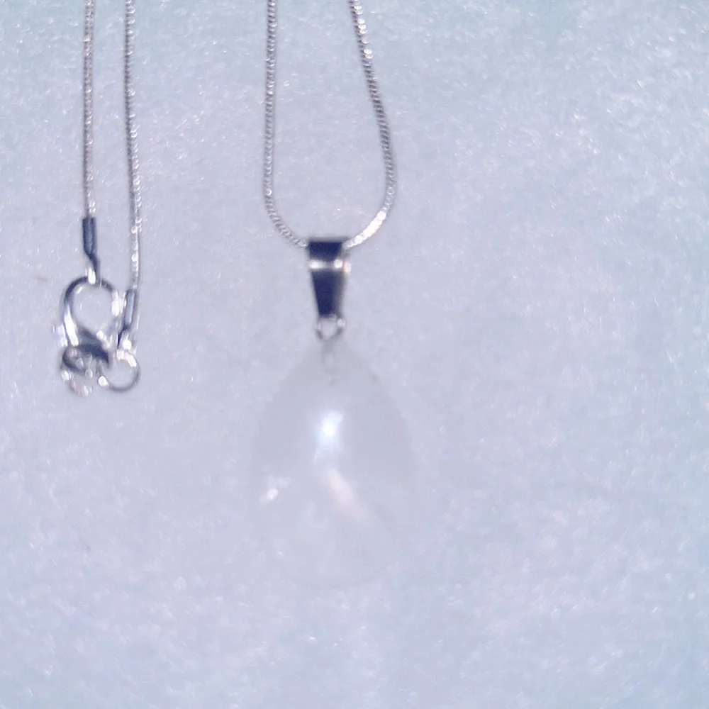 Boho hippie Quartz Crystal Sterling Silver 16” Necklace